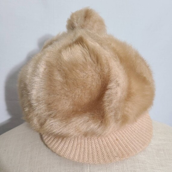 Vintage Clothing, Womens 70s Hat, Faux Fur w/ Bal… - image 3