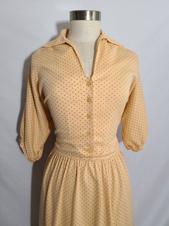 Vintage Clothing, Womens 70s Dress, Polka Dot, Pe… - image 8