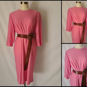 Vintage Clothing, Womens 70s Dress, 1970s Outfit, Pink, Pull On, Retro Style, Womens 70s, Medium, Large, Boho, Bohemian, Casual, USA