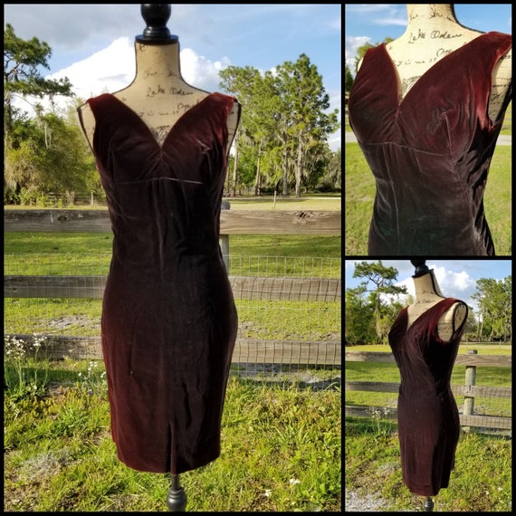 Vintage Clothing, Womens 60s Dress, Velvet, Prom, Formal, Special