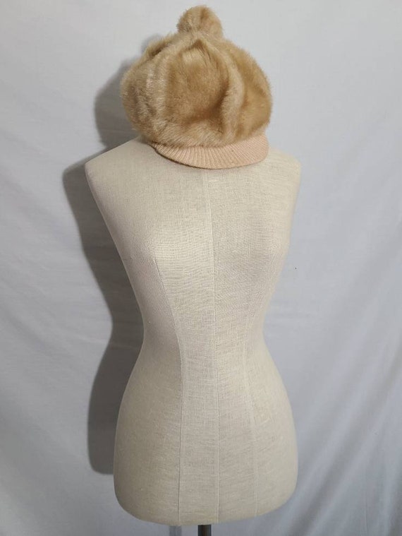 Vintage Clothing, Womens 70s Hat, Faux Fur w/ Bal… - image 2