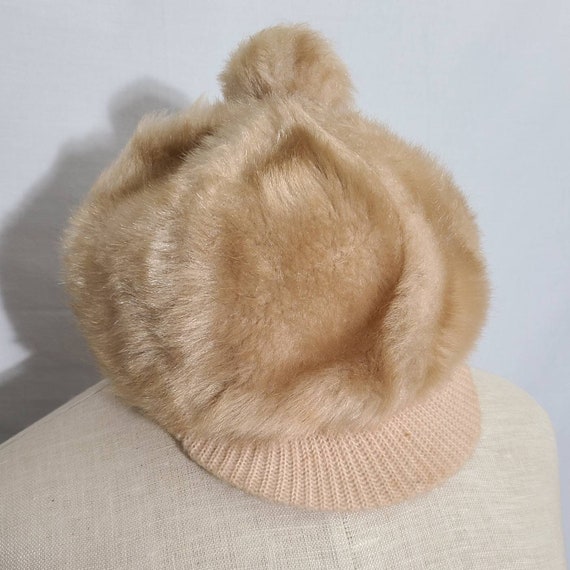 Vintage Clothing, Womens 70s Hat, Faux Fur w/ Bal… - image 7