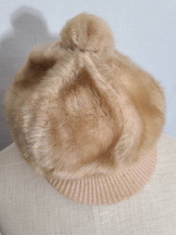 Vintage Clothing, Womens 70s Hat, Faux Fur w/ Bal… - image 9