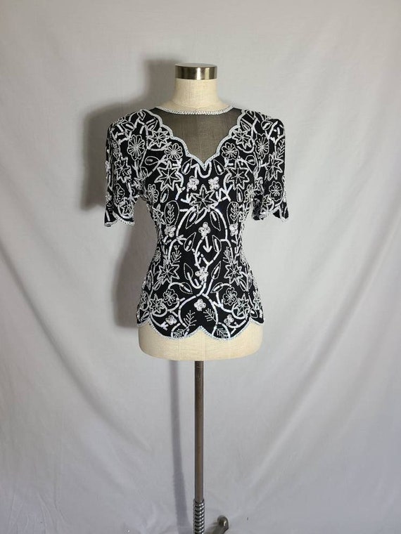 Vintage Clothing, Womens 70s Top, 1970s Sequin Sh… - image 2