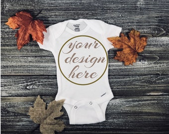 White Bodysuit Mockup Onesie Mock Up Wood Background Fall Mockup Unisex Baby Clothes Mockup Styled Onesie Jpg Digital Packaging Mockups Product