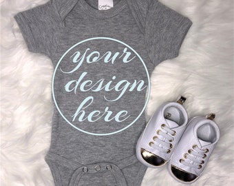 Download Free Gray Bodysuit Mockup / White Fur / Gold / Display / Onesie Mock Up / Mockup / Unisex / Clothes Display / Blank Onesie / JPG / Digital PSD Template