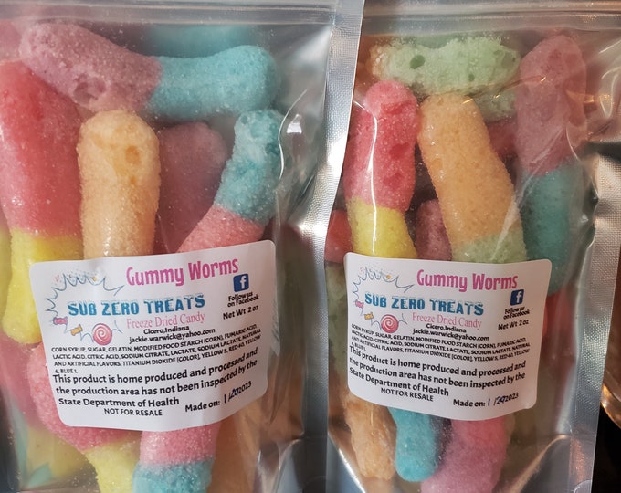 Freeze Dried Sour Gummy Worms Freeze Dried Candy Freeze Dried Etsy