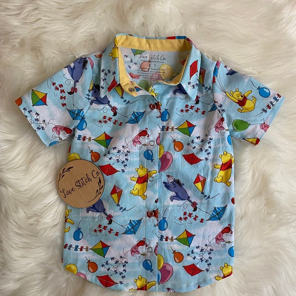 Winnie the Pooh Boys Button Down Shirt, Magical Vacation Outfit