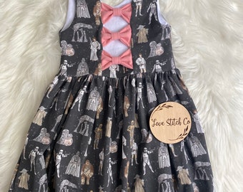 Star Wars Bow Back Dress, Girl Dress, Twirl Dress, Baby and Toddler Dress, Magical Vacation Outfit, Birthday Dress