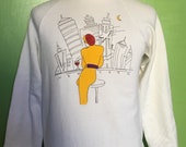 Vintage Cosmopolitan Women Fashion New York Travel 1980s Crewneck Sweatshirt vintage sweatshirts tourist vintage clothing Medium