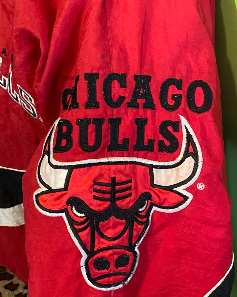 Vintage Chicago Bulls 1990s Red Hooded Starter Puffy Park Coat | Etsy