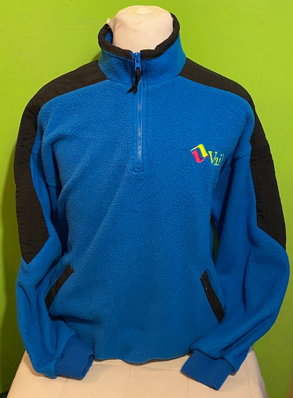 Vintage 80s Vail Colorado Blue 1980s Pullover Flee