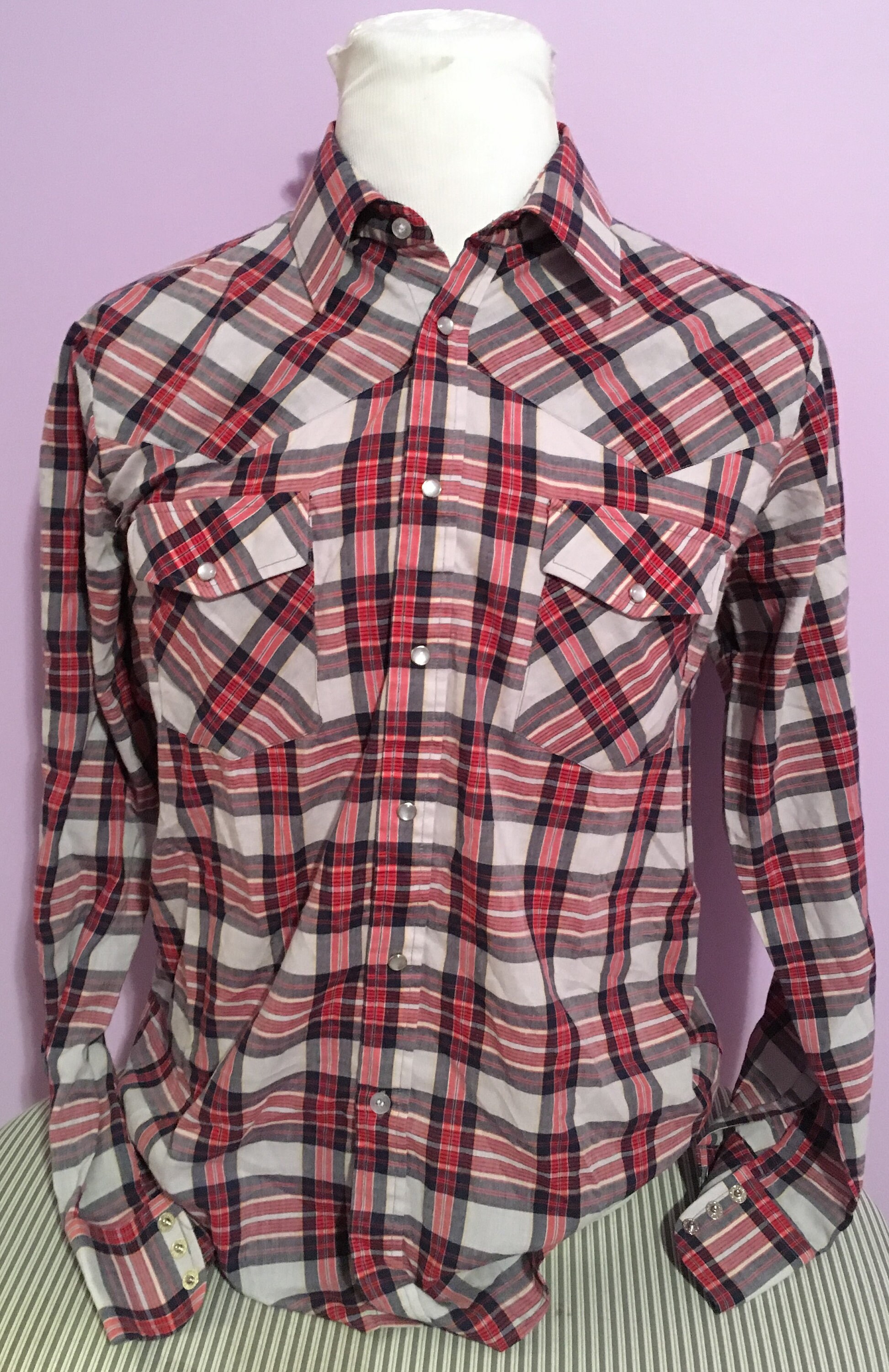 Vintage Lifetrends Plaid Long Sleeve 