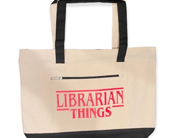 Cosas de bibliotecario - XL Canvas Two-Tone Tote