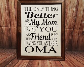 Mom grandma sign, framed canvas mother sign, custom grandma gift, Mother's Day gift, Nana sign, personalized gift idea