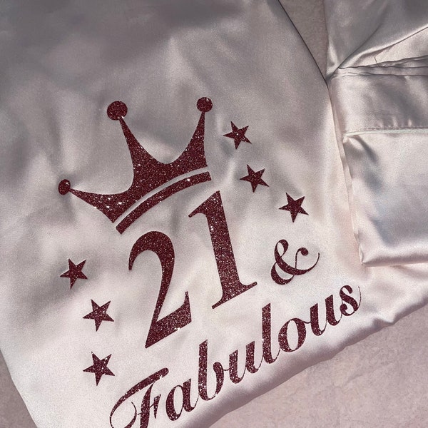 PERSONALISED | Fabulous Birthday Pyjamas | Short Pjs | Pyjamas | 16th | 18th | 21st | 30th | 40th | White | Dusky Rose | Blush | Navy | More