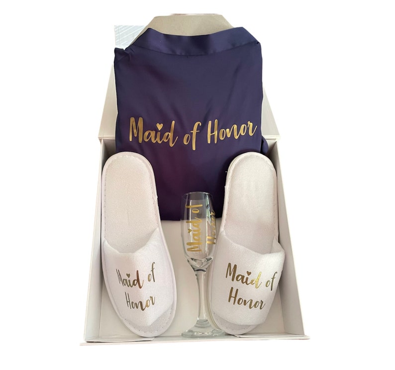 PERSONALISED Blossom Lace Trim Robe Gift Box Set Etsy UK