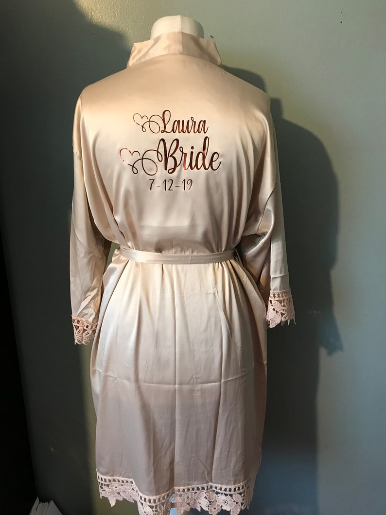 PERSONALISED Plain or Lace Trim Robe With a Pair of Slippers Etsy UK