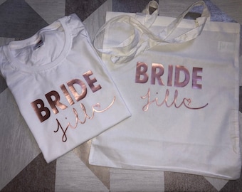 NEW IN Tee in a tote bag Bride,Bridesmaid, Maid/Matron of Honour Mother of the Bride/Groom #Rosegold #matchymatch #stunning #Henparty