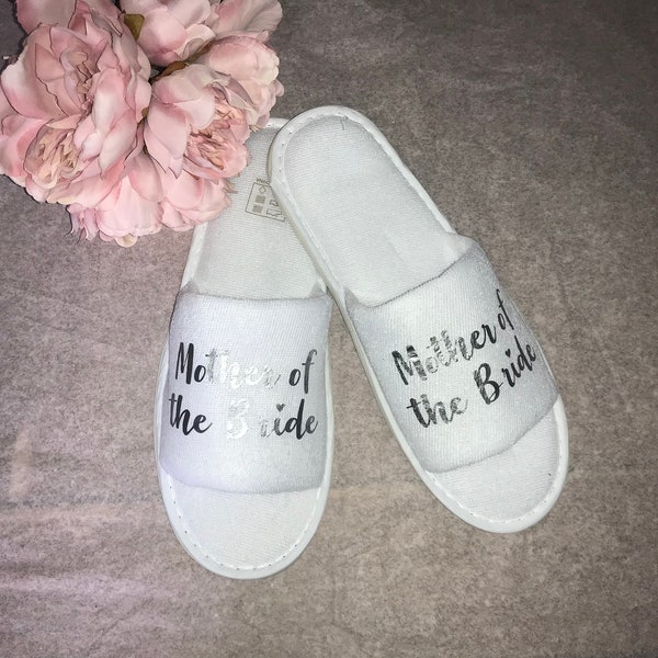 PERSONALISED Blossom style spa slippers, Bridesmaid, Maid of Honour, Matron of Honour, Mother of the Bride/Groom FAST DISPATCH