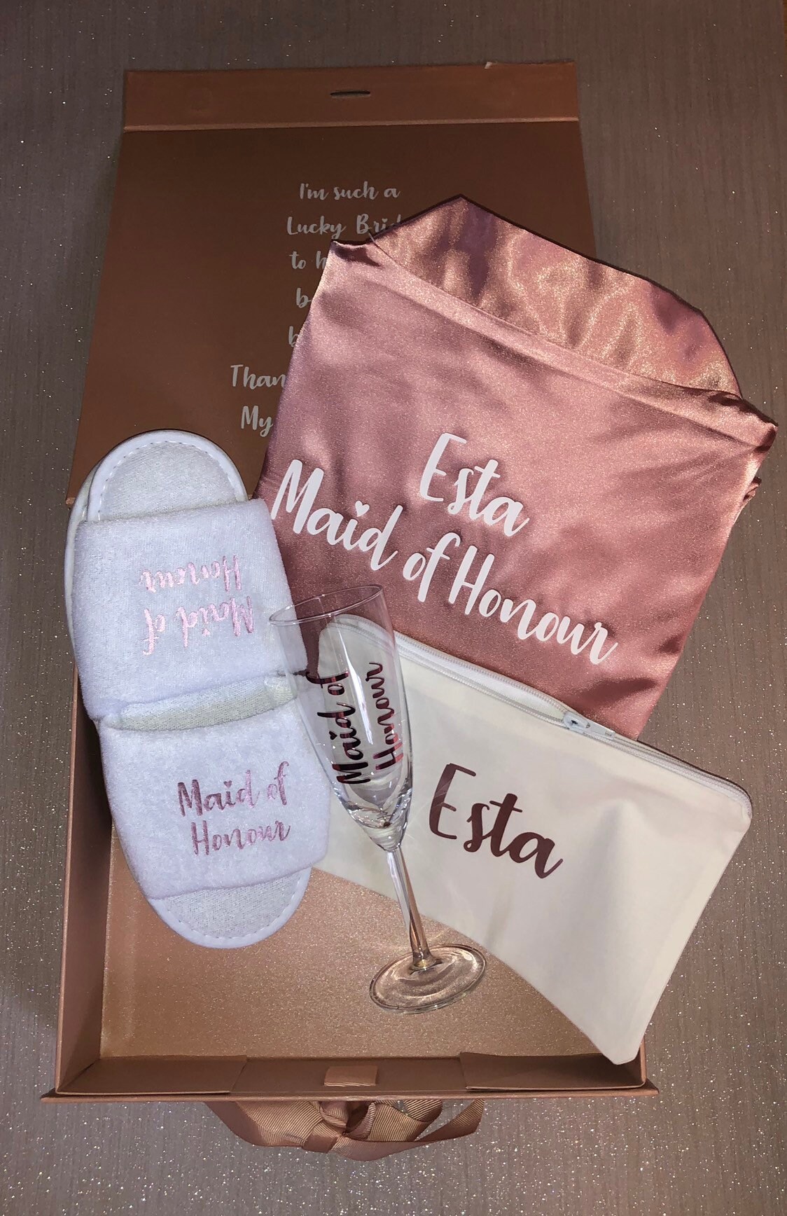 PERSONALISED Blossom lace trim robe Gift Box Set Etsy