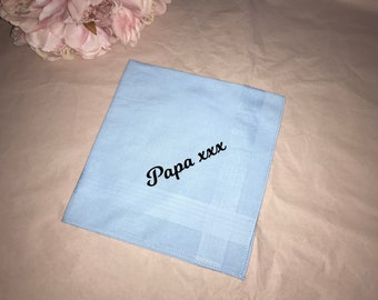 PERSONALISED Handkerchief ,Father, Grandfather, Great GrandFather, Father’s Day, Birthday & Christmas 2022