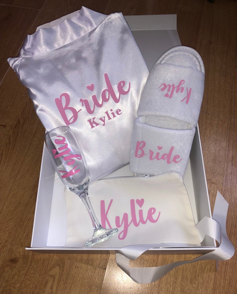 PERSONALISED Blossom Lace Trim Robe Gift Box Set Etsy UK