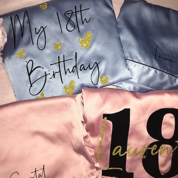 PERSONALISED Betty Style Milestone Birthday  | Short Pjs | Pyjamas | 16th | 18th | 21st | 30th | 40th | White | Dusky Rose | Blush | Navy |