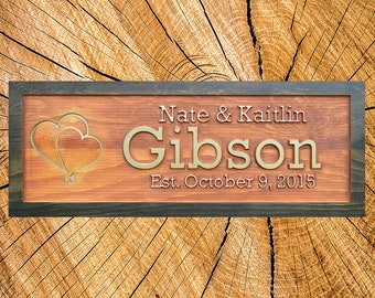 Personalized Wedding Gift,3D Carved Wood First and Last Name Date Established Family Name,Wedding Sign Personalized,Custom Couples Wall Art