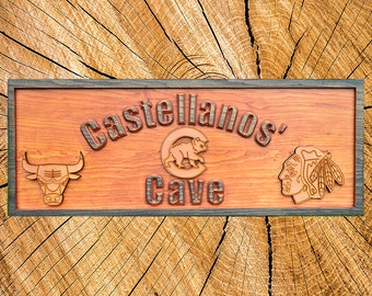 Personalized Man Cave Gift Last Name Sign Family Name Sign Man Cave Sign Personalized Wood Sign Custom Man Cave Wall Art Gift Idea Birthday