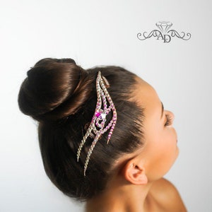 Dance hair accessoryby Amalia Design, ballroom hairpiece, dance hair jewelry, rhinestone hairpiece, dance hairpiece, crystal hairpiece