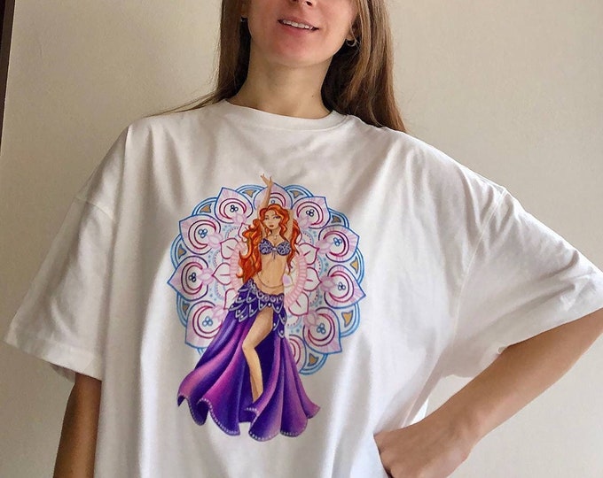 Hand drawn bellydance T-shirt, competition dance tee shirt, dance T-shirt personalized, dance enthusiast gift, gift for dancer, dancing tee.