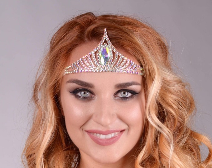 Head jewelry by Amalia Design, dance head jewelry, belly dance headband, ballroom headband, crystal hair piece, rhinestone head jewelry
