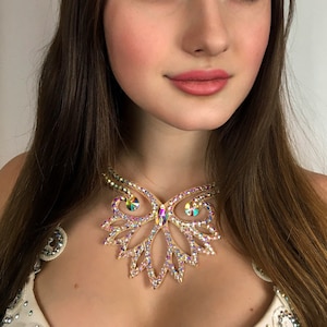 Strass Halskette von Amalia Design, Halskette für Gesellschaftstanz, Bauchtanz Kette, Strass Halskette, Standardschmuck, Latein Tanz Kette
