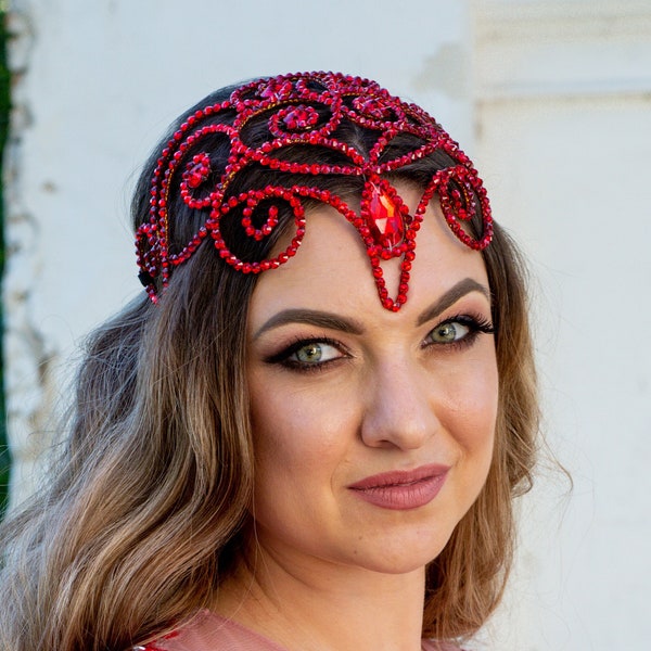 Wirefrane tiara for dance, dancer’s crystal tiara, rhinestone headdress, rhinestone dance diadem, lightweight rhinestone headpiece