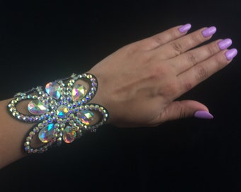 PREMIUM quality hand bracelet by Amalia Design, ballroom bracelet, bellydance jewelry, ballroom dance  jewelry copy swarovski wrist bracelet