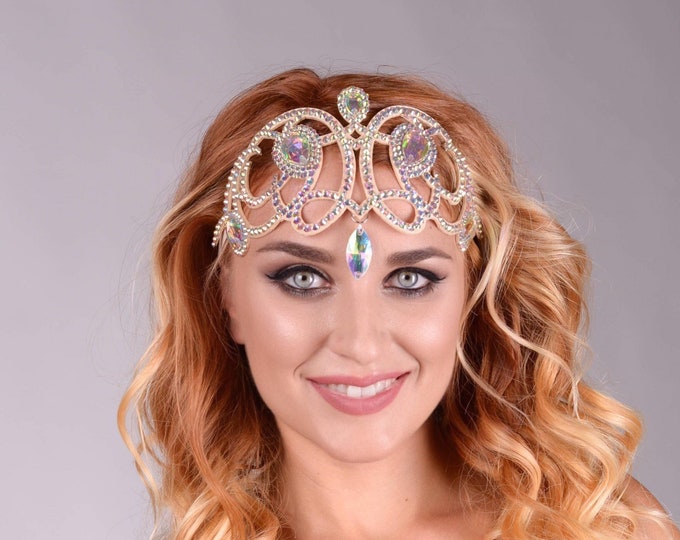 Head jewelry by Amalia Design, hair accessories, dance head jewelry, ballroom head peace, belly dance headband, ballroom headband, hairpiece