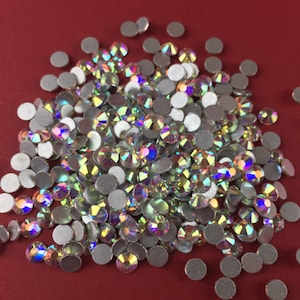 Glass premium rhinestones, non-hot fix rhinestones, ab color rhinestones, ab crystal rhinestones, flat back rhinestone crystal, ab color