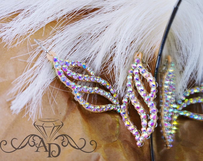 Crystal earrings by Amalia Design, dance competition rhinestone earrings, dance costume accessory, competition ballroom earrings dangle