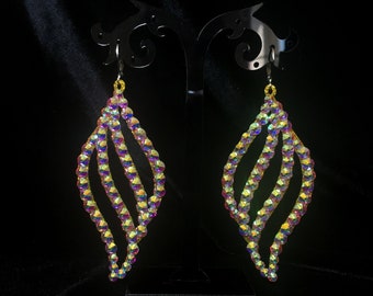 Premium quality earrings by Amalia Design, ballroom earrings, bellydance earrings, dance earrings, copy swarovski earrings, crystal earrings