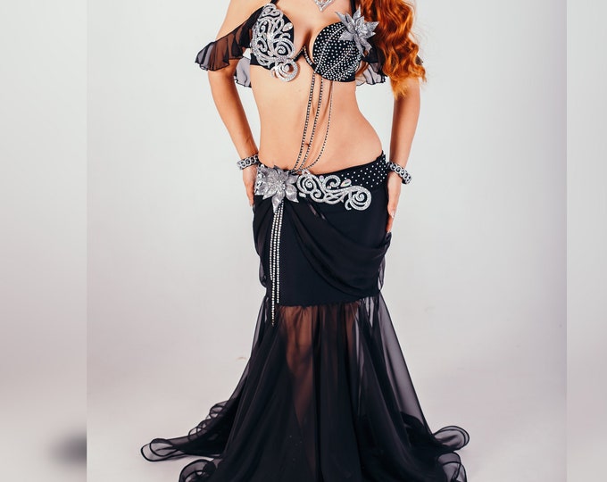 Bellydance costume "Moonlight" by AMALIA DESIGN, belly dance outfit, bellydance dress, oriental costume, raks sharki costume, bellydace suit