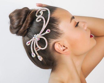 Ballroom hair piece, dance headpiece, ballroom headpiece, dance hair accessory, crystal ballroom hairpiece, ballroom dance jewelry
