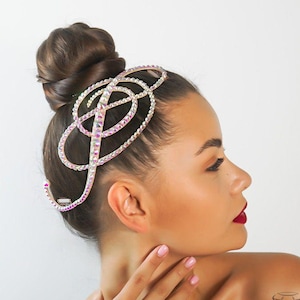 Rhinestone dance hair piece, ballroom hair piece, dance headpiece, ballroom headpiece, dance hair accessory, crystal ballroom hairpiece