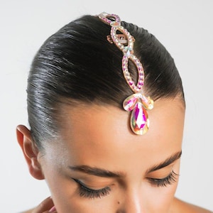 Dance hairpiece, rhinestone hairpiece, crystal hairpiece, dance hair accessory, crystal hairband, ballroom hairpiece, dance hair jewelry