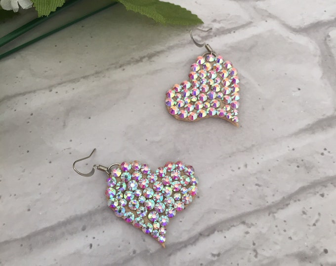Hearts earrings by Amalia Design, ballroom earrings, bellydance earrings, party earrings, ballroom earrings, show earrings, ab earrings