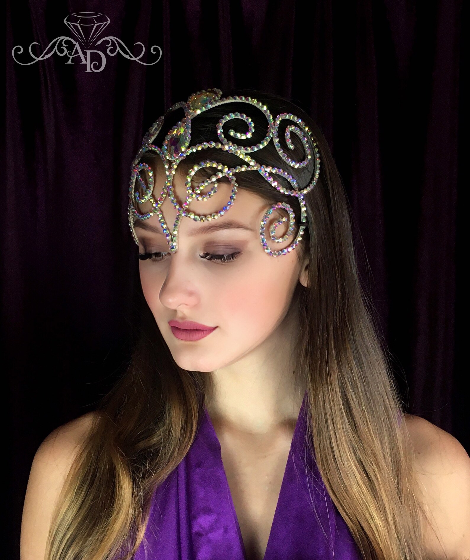 Rhinestone Dance Hair Piece by Amaliadesign Bellydance Etsy