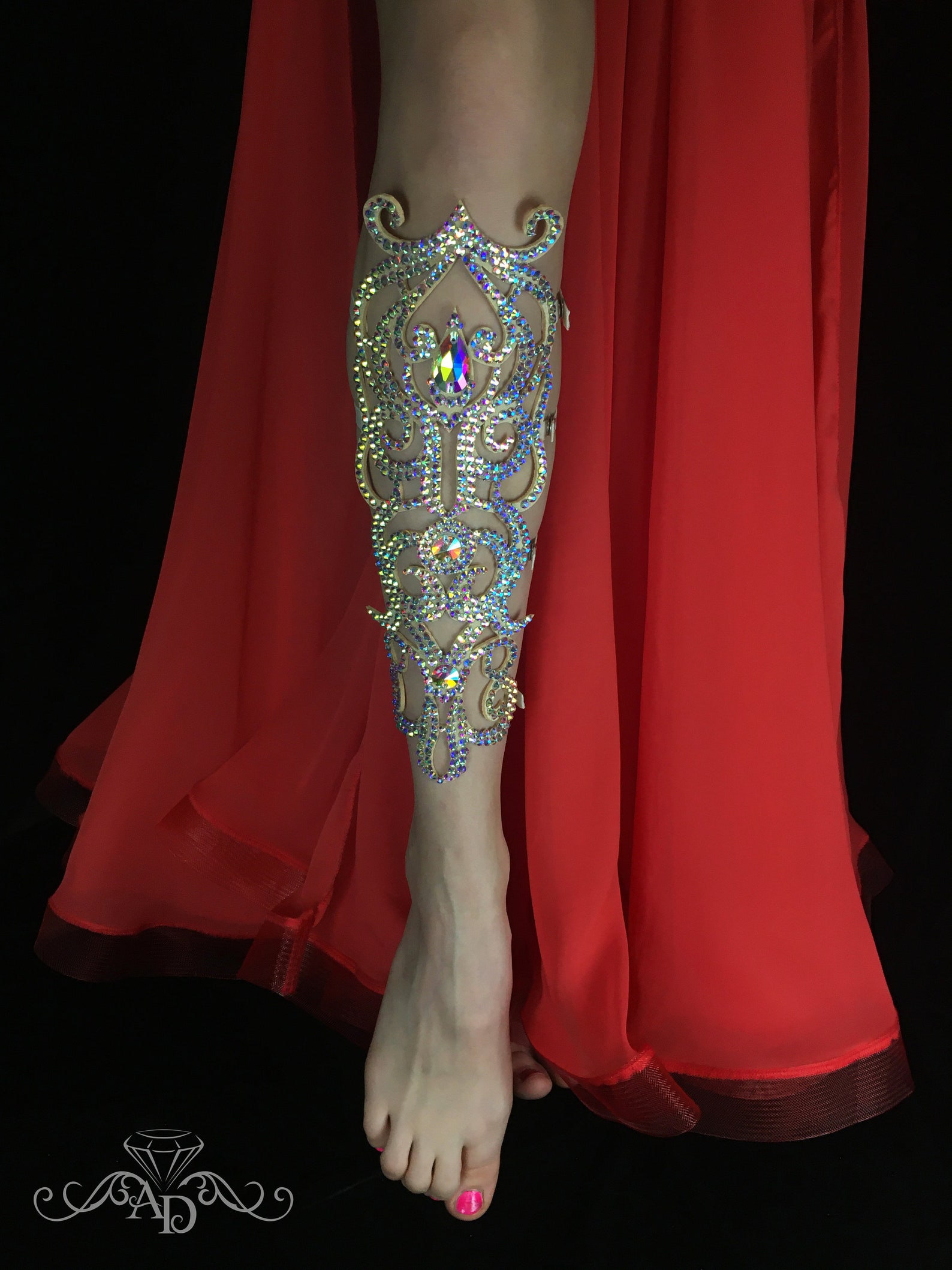 Rhinestones Leg Bracelet by Amalia Design Crystal Ballroom Etsy