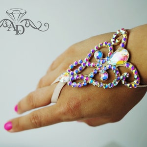 Pulsera de cristal AB, accesorios de mano, pulseras de baile de salón, accesorios de baile de salón, accesorios de baile de salón latino