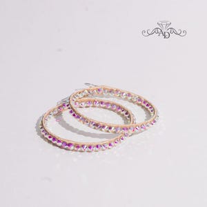 Dance hoop earrings, lightweight hoop earrings, ballroom dance earrings, rhinestone hoop earrings, ballroom dance jewelry, crystal earrings image 4