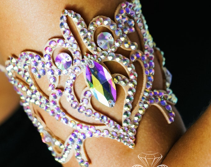 Dance armband by Amalia Design, upper arm cuff, upper arm bracelet, crystal arm bracelet, ballroom armlet bracelet, cuff armlet bellydance
